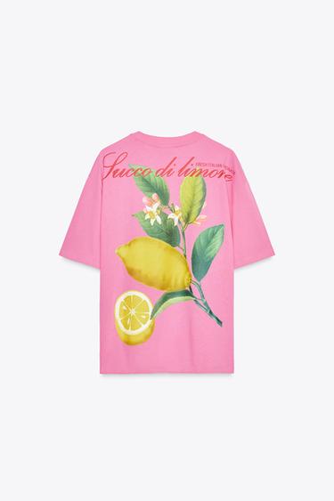 T-SHIRT IMPRIMÉ CITRONS - Fuchsia de Zara - Image 5