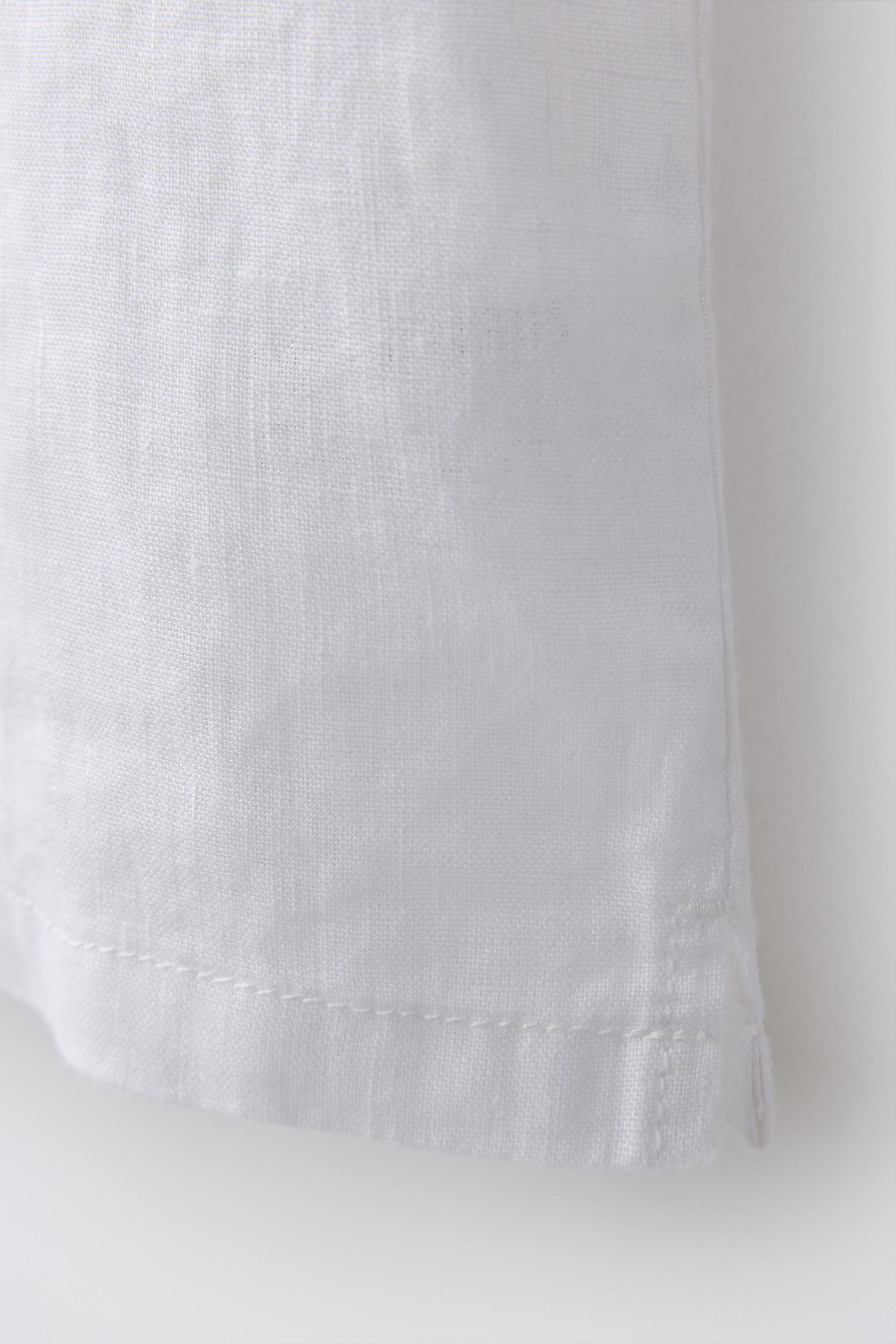 ANCHOR EMBROIDERED LINEN SPREAD COLLAR SHIRT
