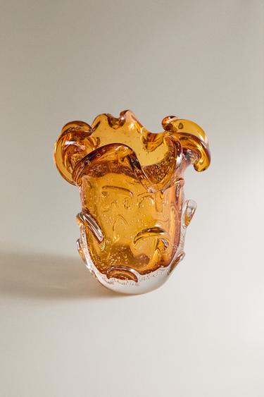 スモール イレギュラー デコラティブ 花瓶オレンジ色Zaraのスモール イレギュラー デコラティブ 花瓶 - オレンジ色