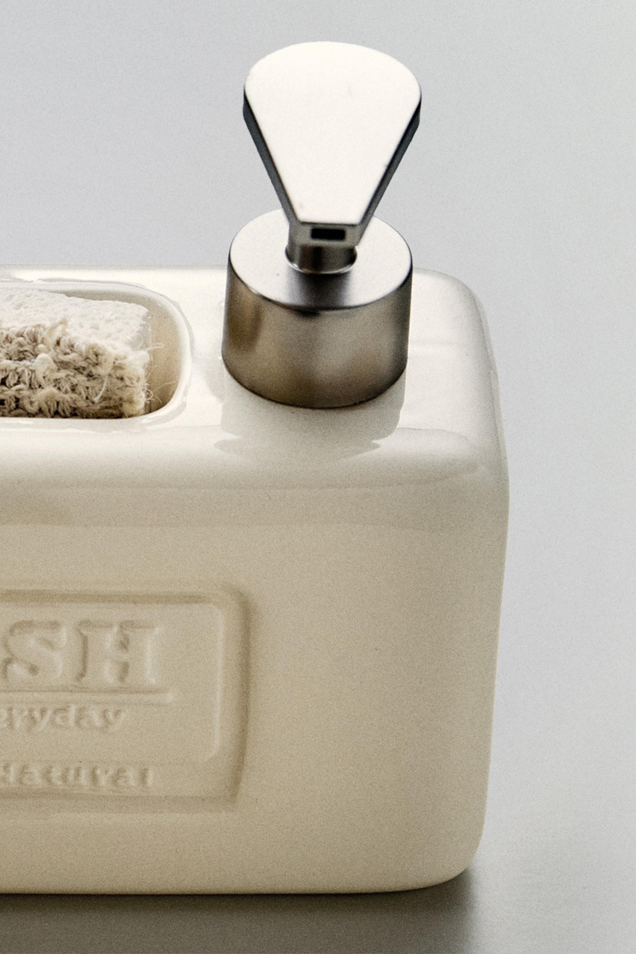 WASHING-UP LIQUID DISPENSER WITH STORAGE — Cream