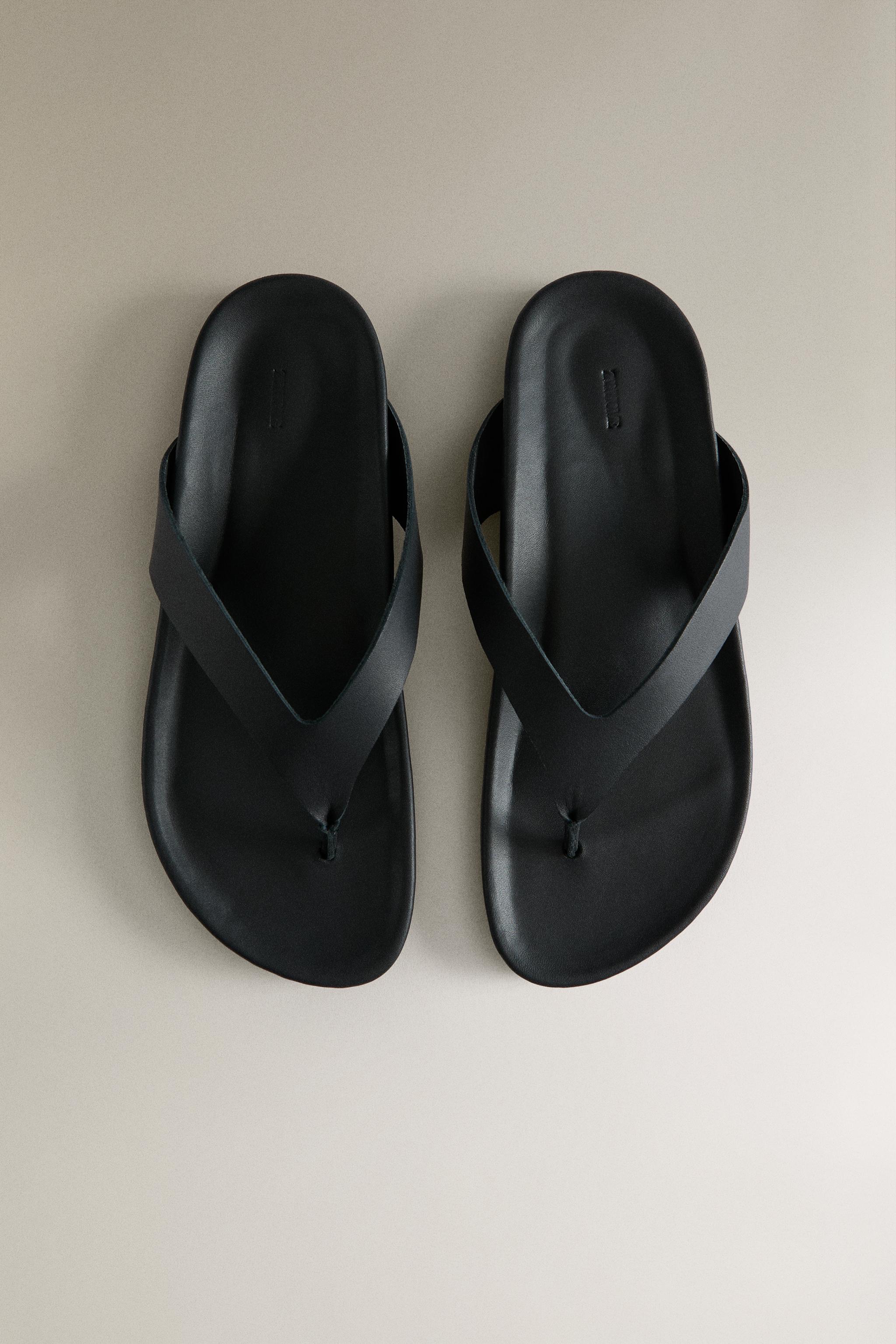 LEATHER THONG SANDALS