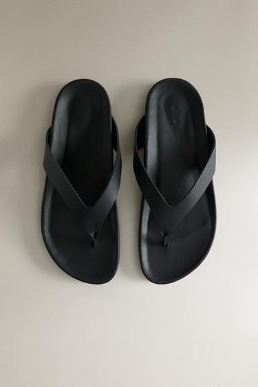 THONG-TOE LEATHER SANDALS - Black by Zara - Image 2