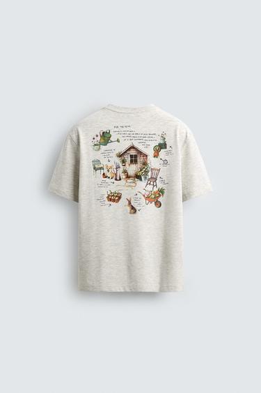 CONTRAST PRINT T-SHIRT - Grey marl by Zara - Image 7