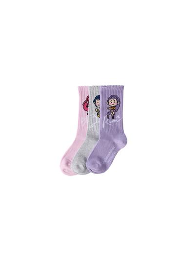Zara THREE-PACK OF KPOP DEMON HUNTERS™ NETFLIX © MID-CALF SOCKS - Mauve