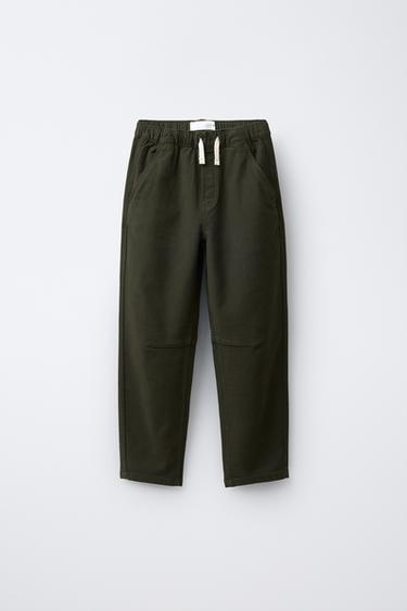 Zara SUPER STRETCH BALLOON PANTS - Dark khaki