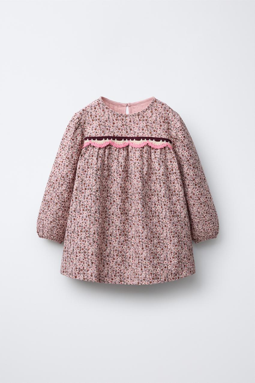 Zara - Crochet Floral Dress - Pink - 6 Years (45,2 inches) - Kids