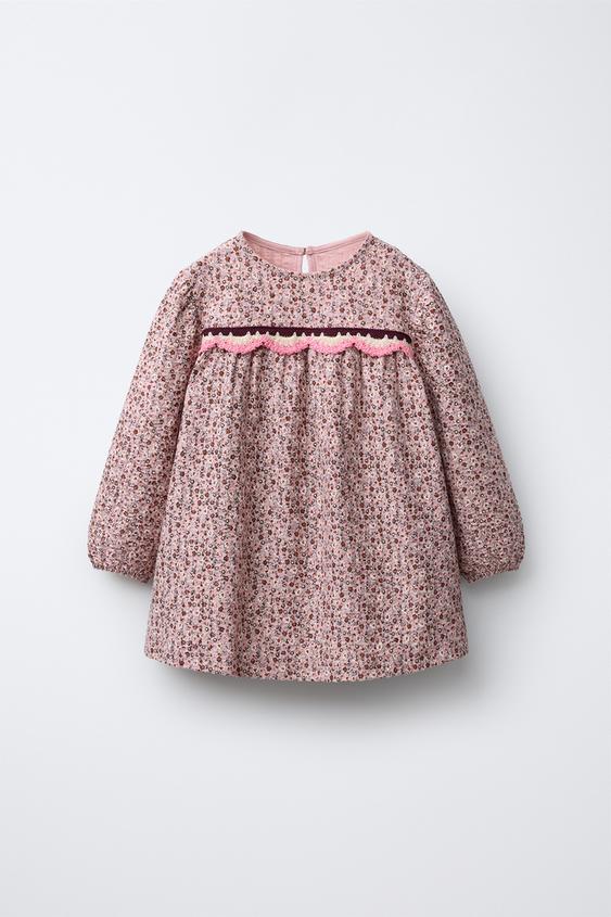 CROCHET FLORAL DRESS - Pink | ZARA United States