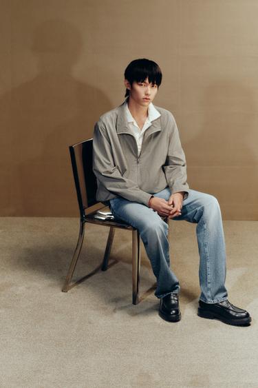 CHECK TEXTURED JACKET - Beige by Zara