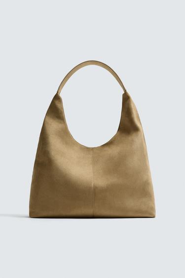 Zara 素面托特包 - 沙棕色