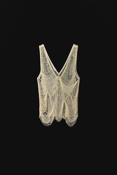 ZW COLLECTION BEADED TOP - Ecru by Zara - Image 10