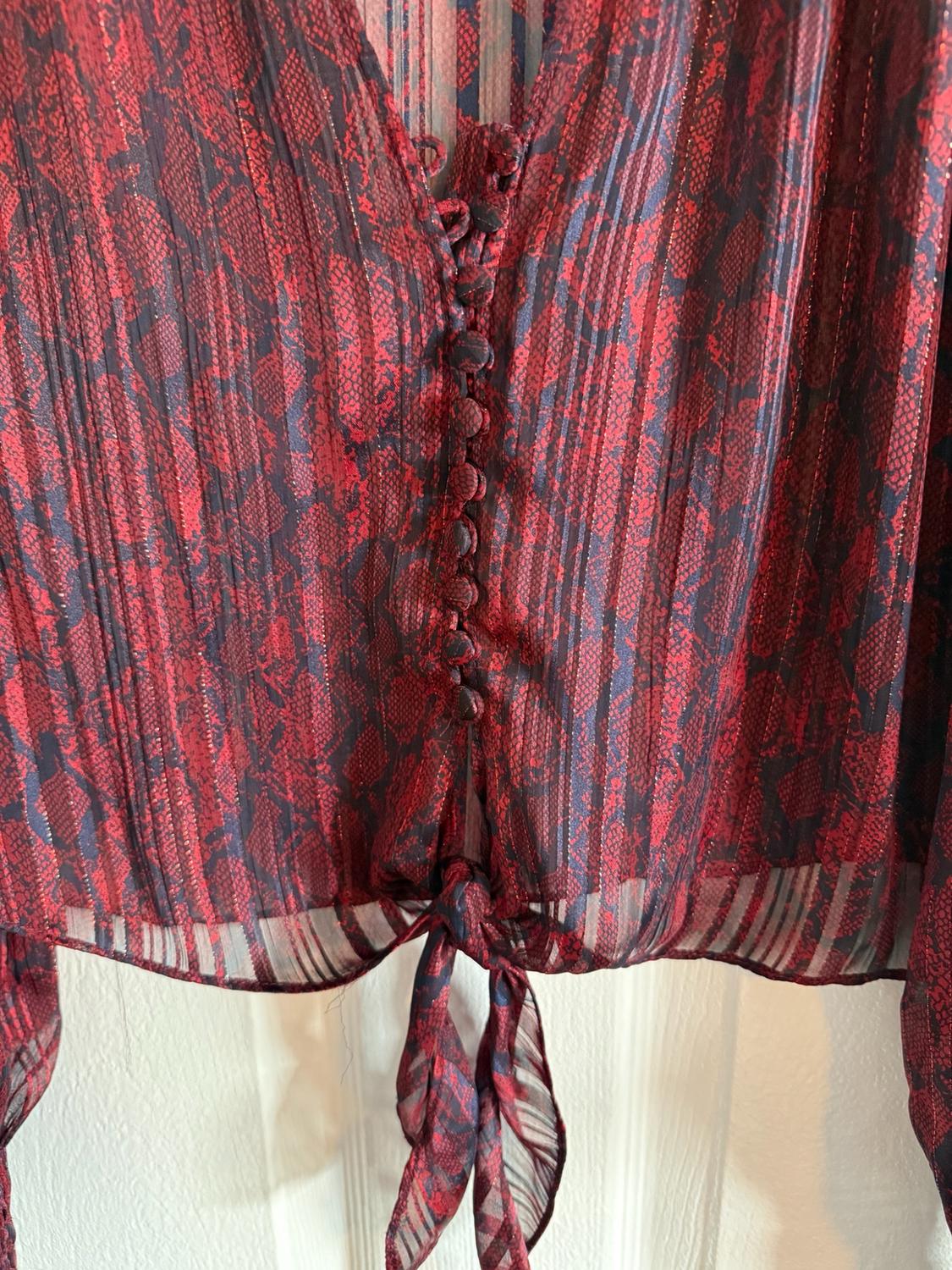 PRINTED BLOUSE WITH KNOT - Image 4