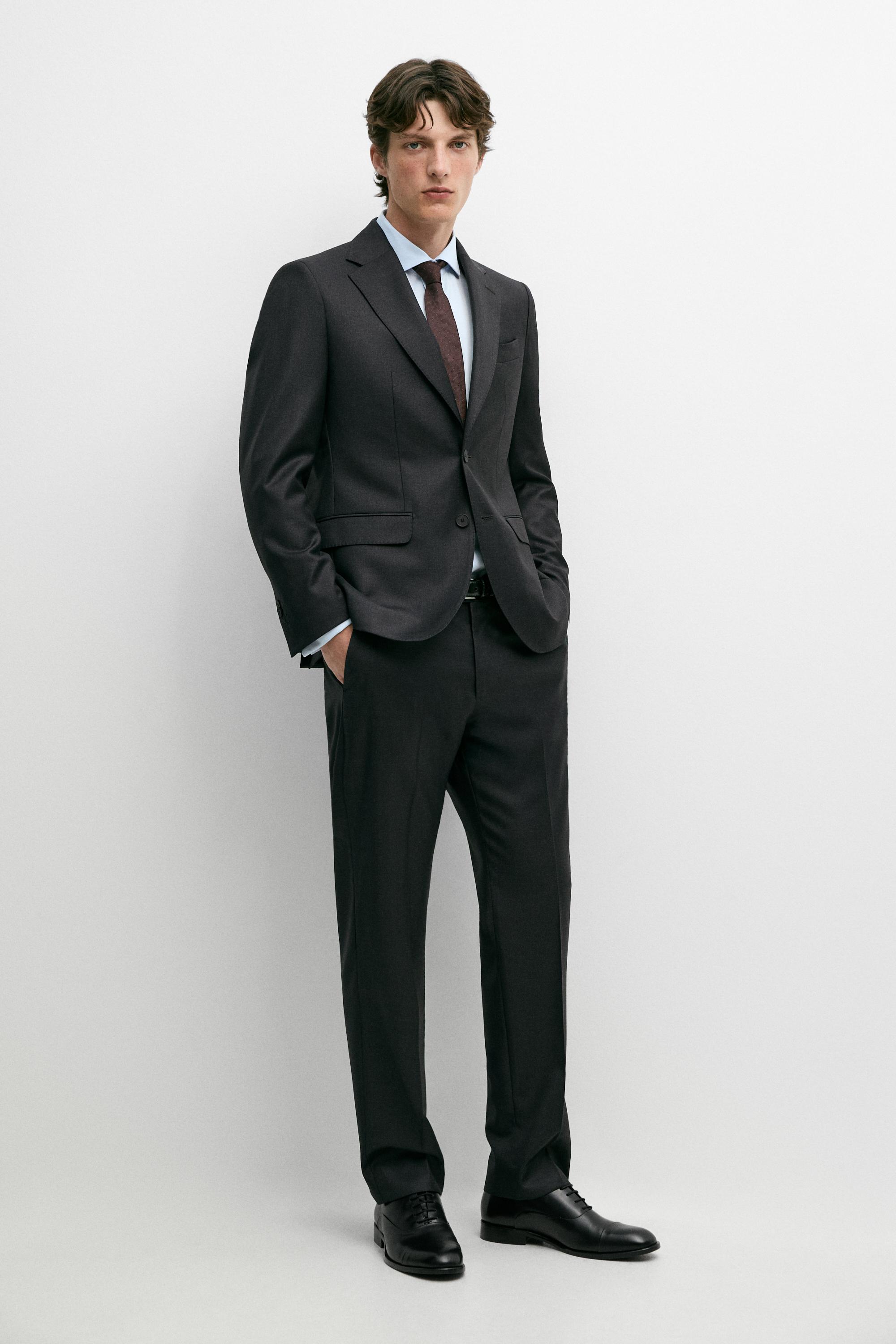 100% cool wool suit blazer — Anthracite Gray