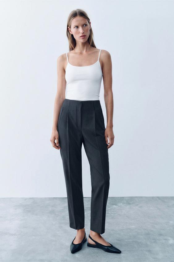 PANTALÓN TIRO ALTO - Azulón de Zara - Imagen 0