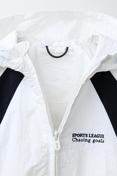 LIGHTWEIGHT RAINCOAT WITH SLOGAN - Black / White by Zara - Image 2