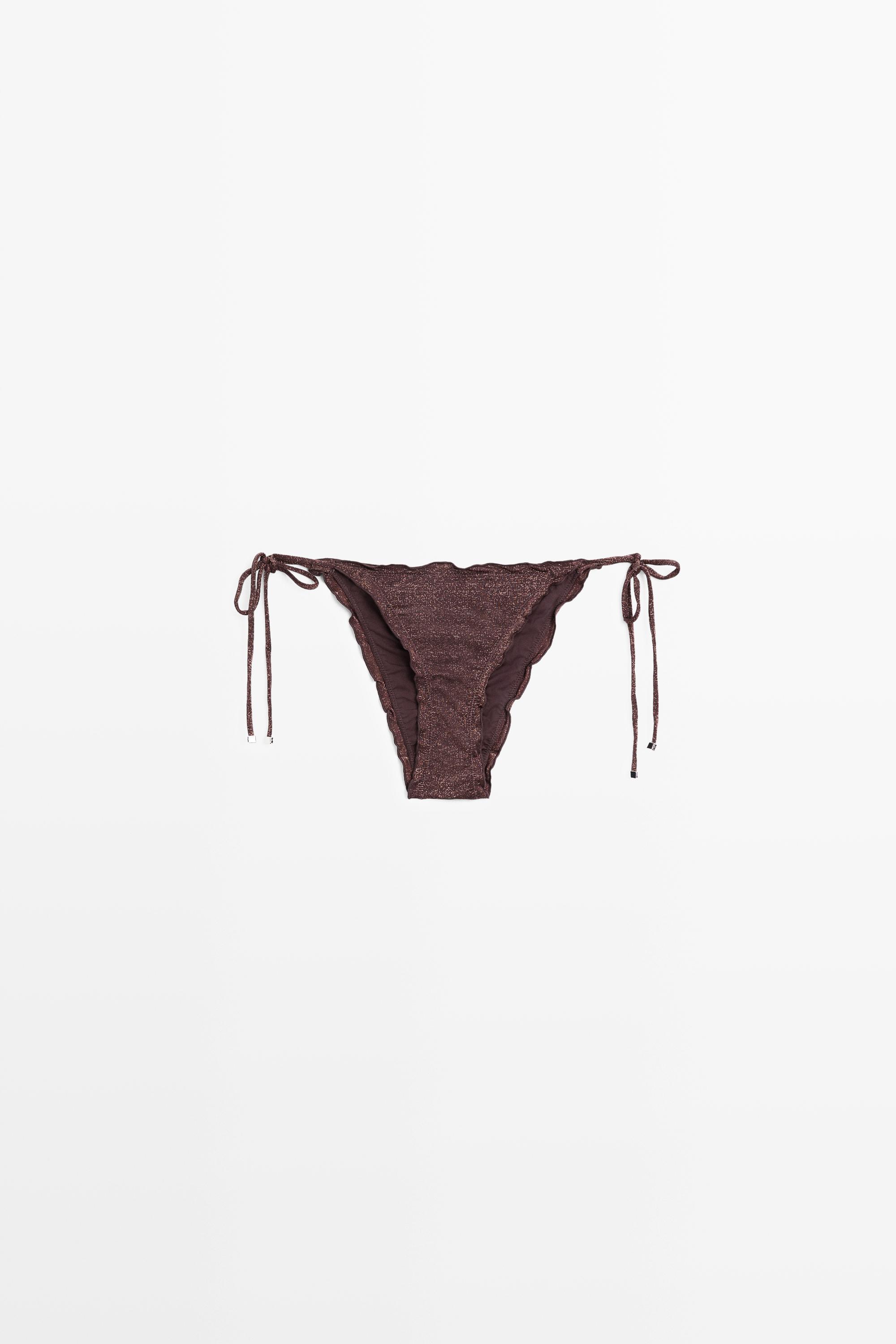 Shimmery ruffled bikini bottoms