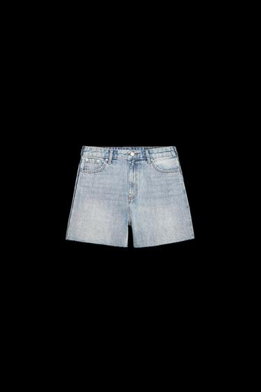 ZW COLLECTION MID-WAIST DENIM SHORTS - Blue by Zara - Image 0