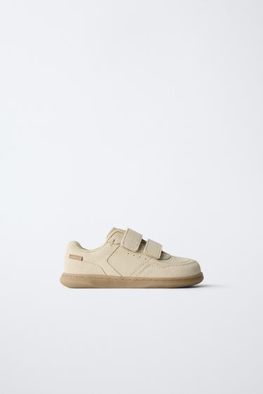 LEATHER BAREFOOT STRAP SNEAKERS - Sand Brown by Zara