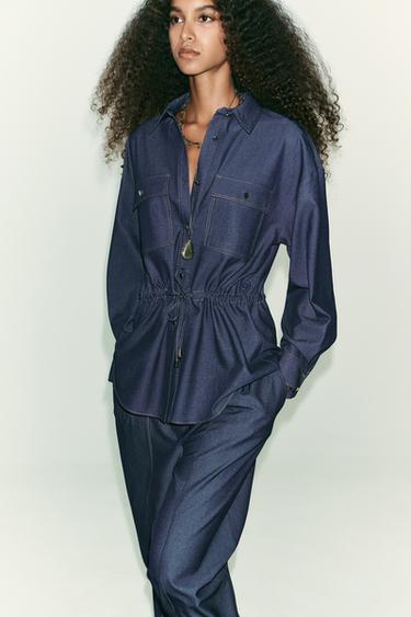 CHEMISE SAHARIENNE MANCHES LONGUES - Indigo de Zara - Image 2