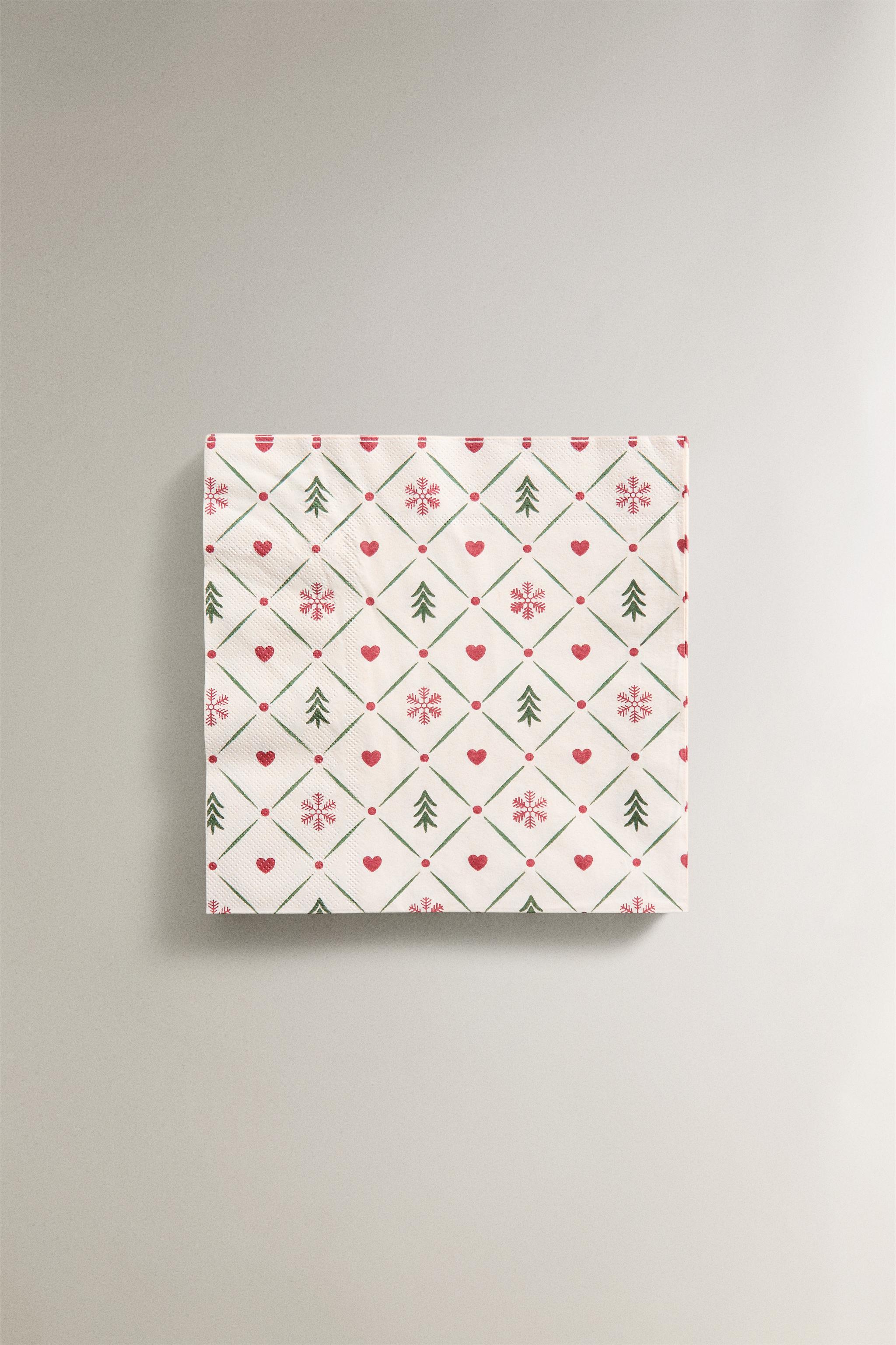 SET OF PAPER NAPKINS WITH CHRISTMAS DETAILS (SET OF 20)