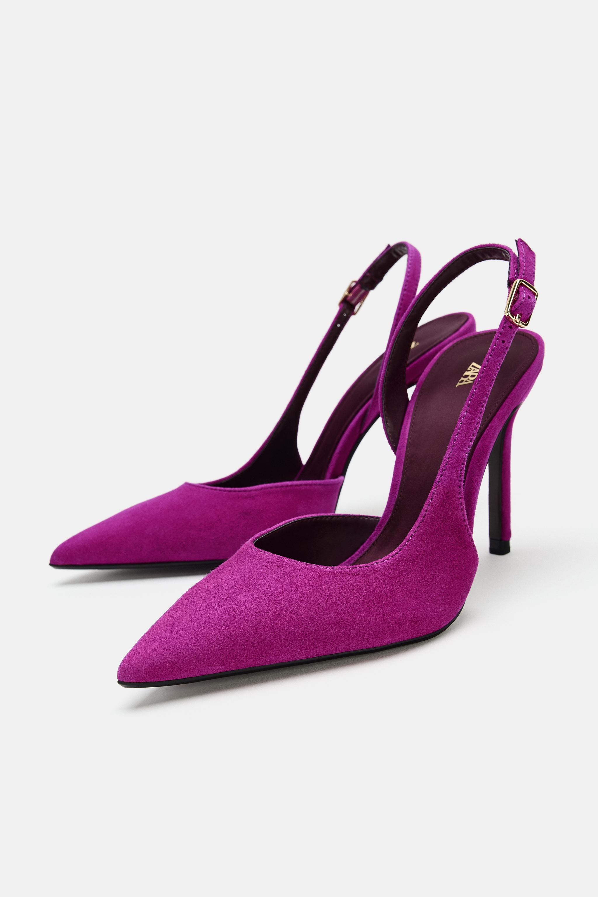 Женские туфли Zara SUEDE SLINGBACK HEELS — фото 6