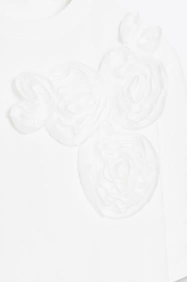 T-SHIRT FLEUR VOLUME - Blanc de Zara - Image 6