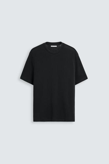 CAMISETA PUNTO REGULAR FIT - Negro de Zara
