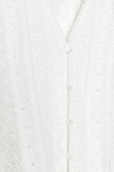 BLOUSE WITH CUTWORK EMBROIDERY - Oyster-white by Zara - Image 7