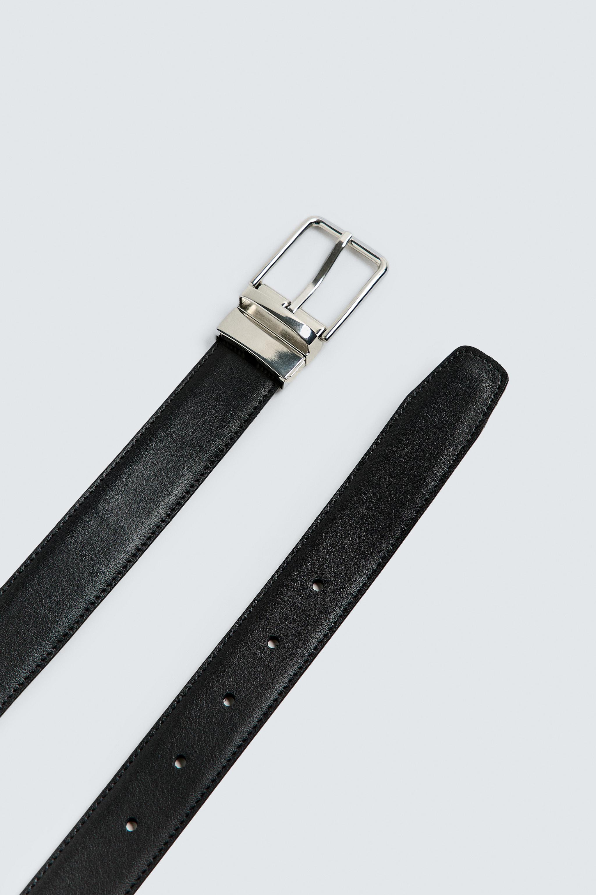 ZARA ベルト REVERSIBLE CONTRAST LEATHER BELT - Black | ZARA United States
