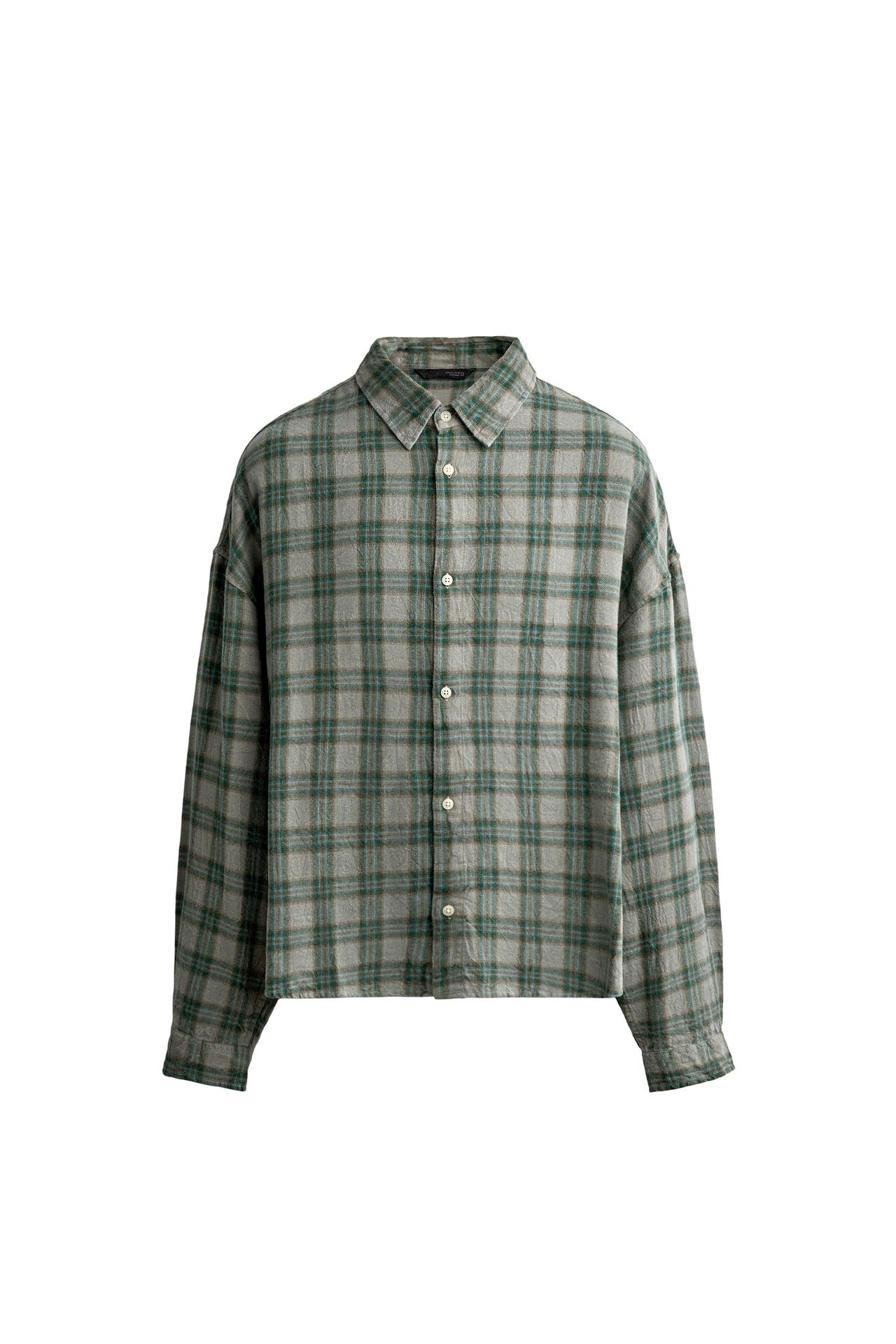 CROPPED FIT CHECK SHIRT