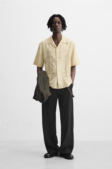 CAMISA BORDADO GEOMÉTRICO - Aceite de Zara - Imagen 0