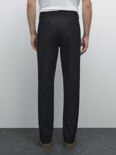 Pantalón estructura slim fit - Marino de Zara