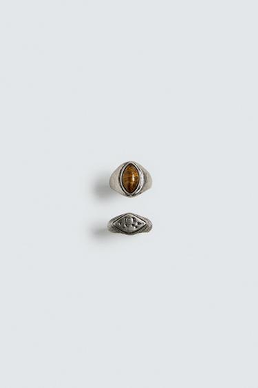 COMBINED RINGS PACK OF 2 - Silver by Zara