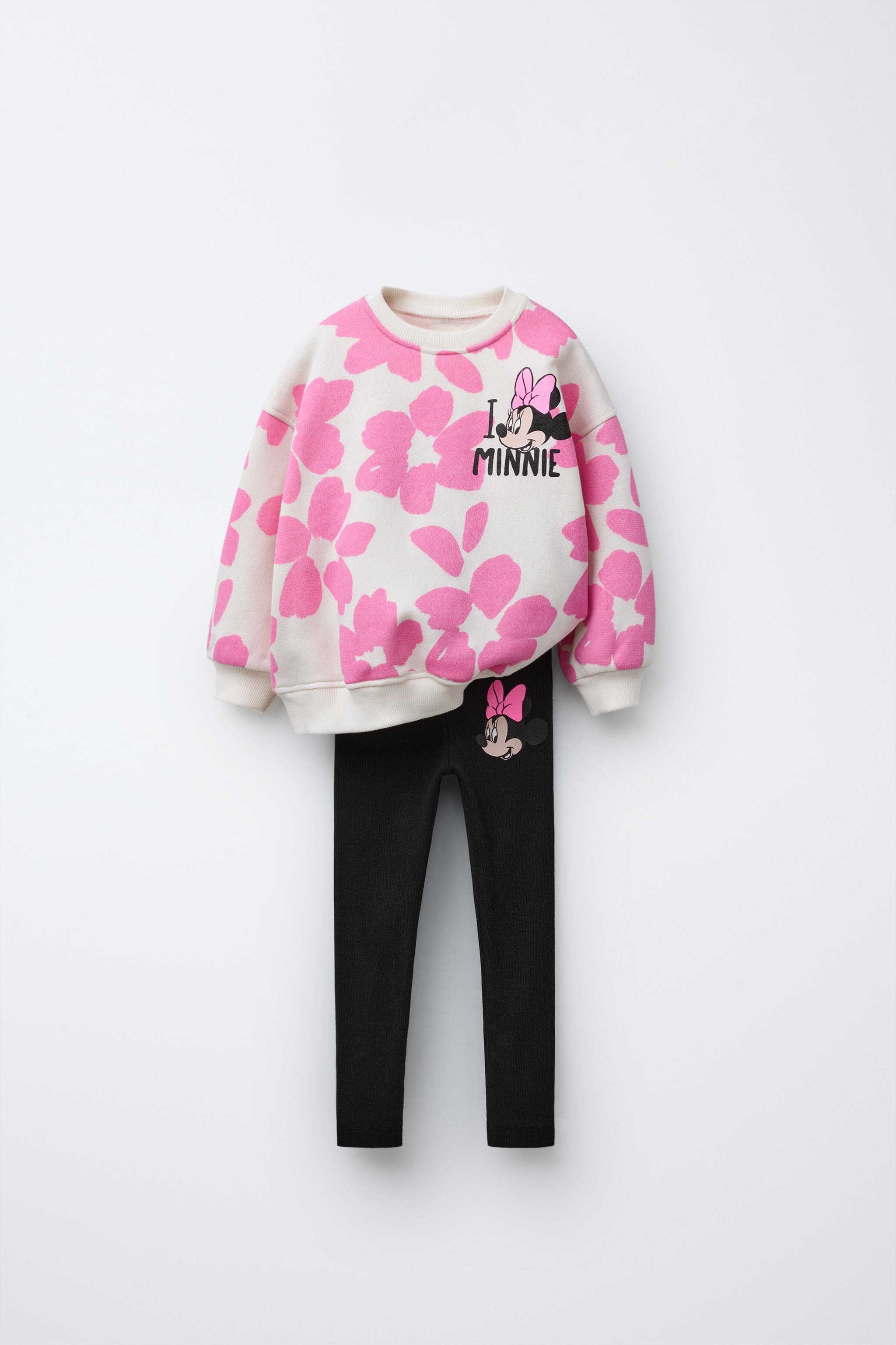 MINNIE MOUSE © DISNEY FLORAL SWEATSHIRT AND LEGGING SET Ecru