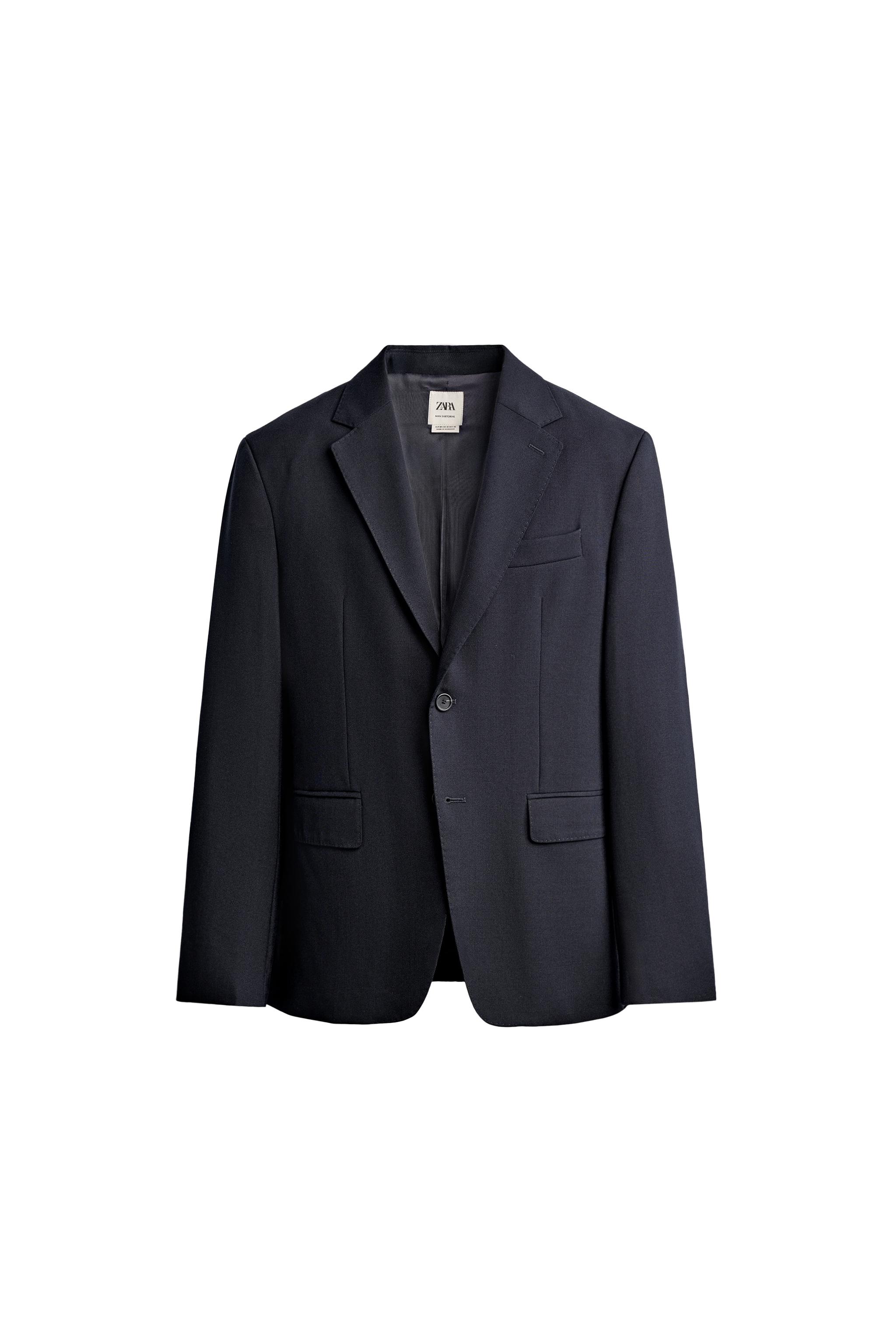 ZARA140-152cmネイビー スーツセット（ブレザー・シャツ・ネクタイ） 100%ウールスーツブレザー - ネイビーブルー | ZARA Japan / 日本