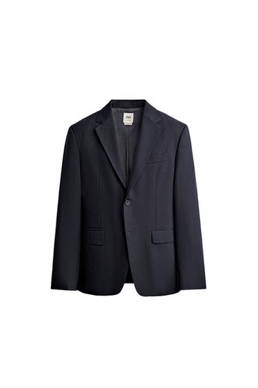 100% WOOL SUIT BLAZER - Navy blue by Zara