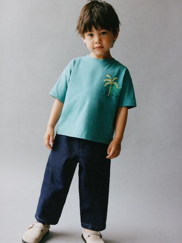 Zara PRINTED T-SHIRT - Green - Image 0