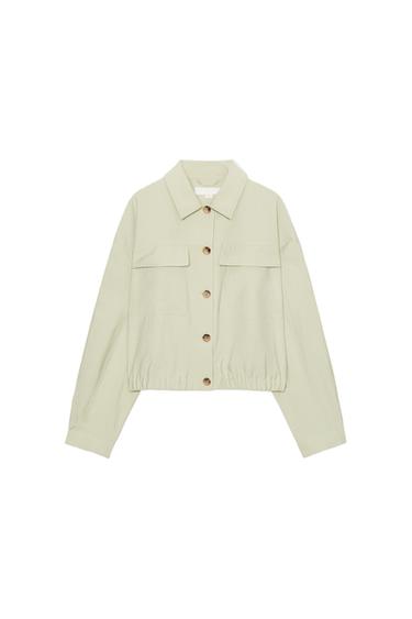 SHORT JACKET WITH FLAP POCKETS - Sea green by Zara