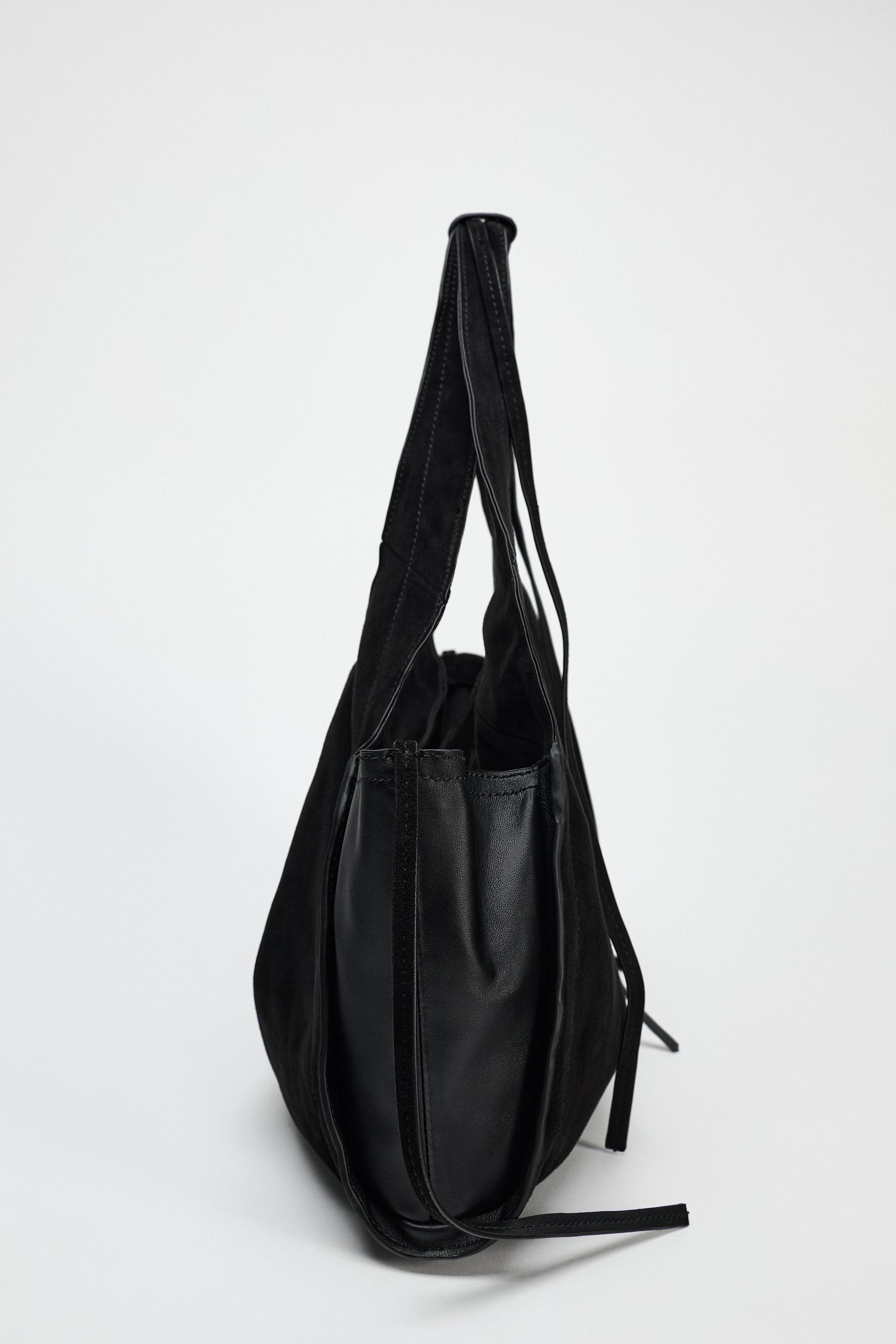 ZARA ザラ ボストンバッグ ブラック 黒 特大ボストン フェイクレザー