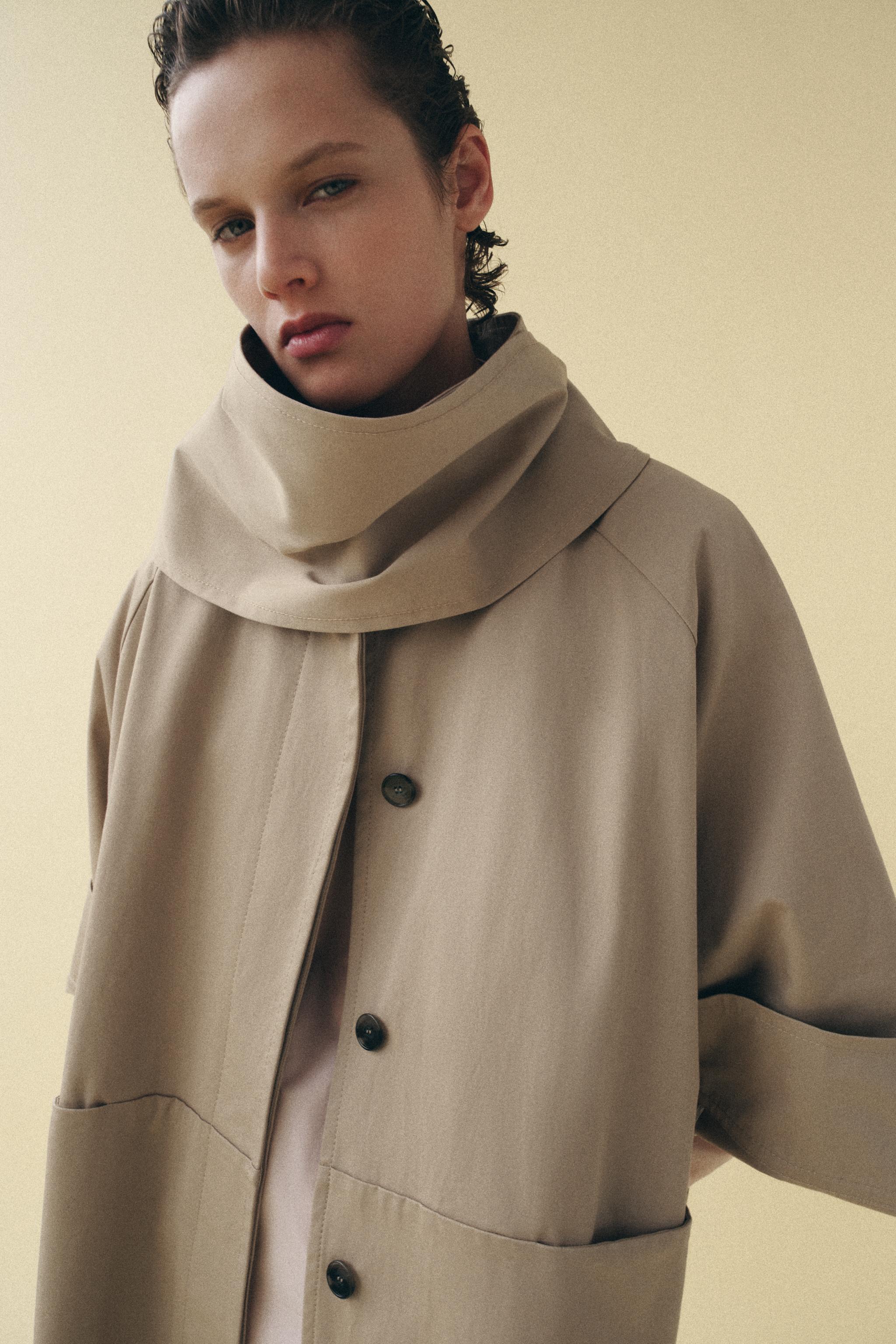 OVERSIZED TRENCH COAT WITH SCARF ZW COLLECTION LIMITED EDITION