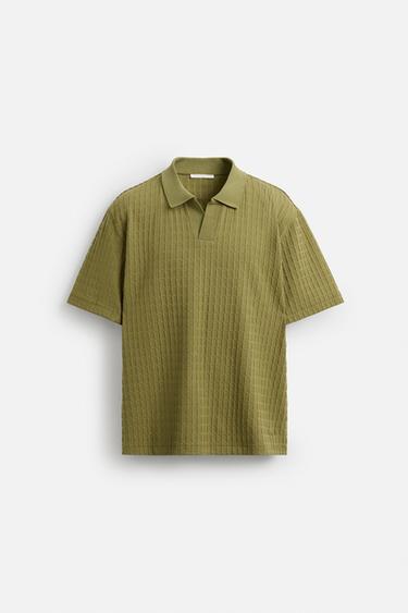 Zara TEXTURED POLO - Pistachio