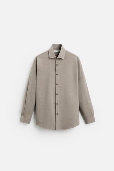 TEXTURED COTTON SHIRT - Beige by Zara