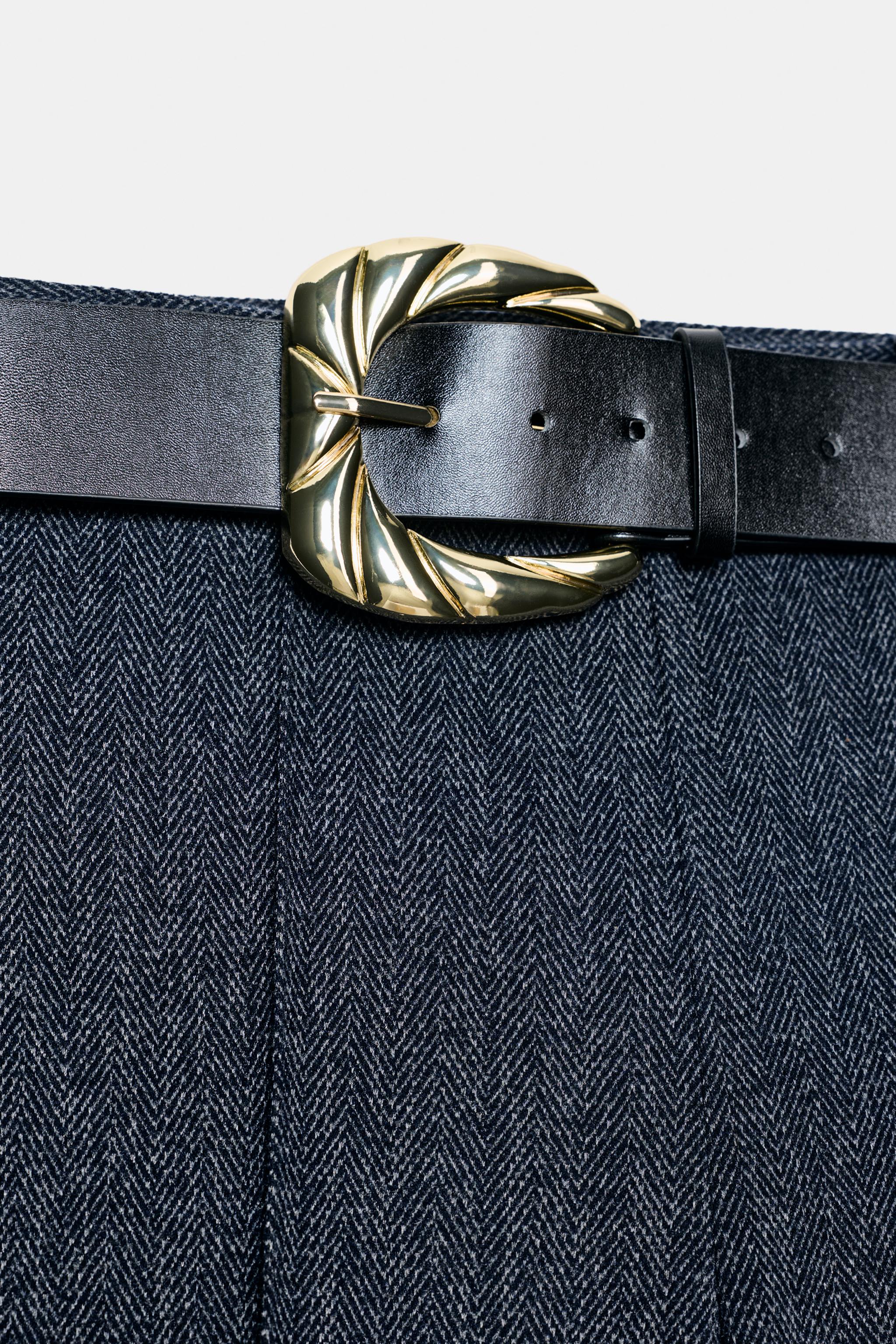 PANTALON CHEVRON AVEC CEINTURE