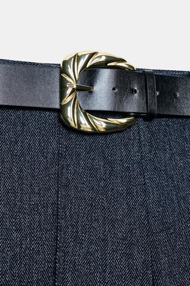 PANTALON CHEVRON AVEC CEINTURE - Bleu marine de Zara - Image 6