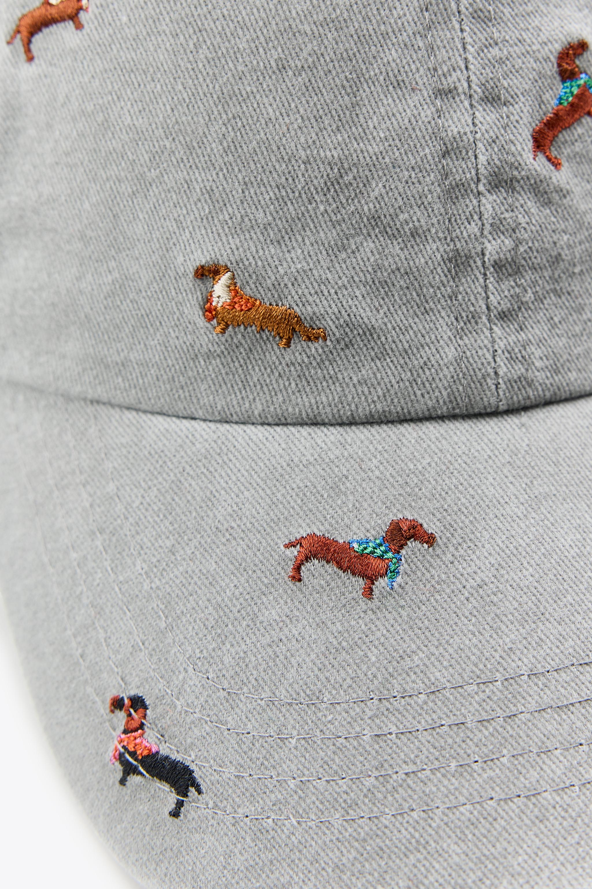 lifeshop キャップ 帽子 gray グレイ 犬 刺繍 2点セット gray グレイ ヨークシャーテリア lifeshop 犬 刺繍 キャップ