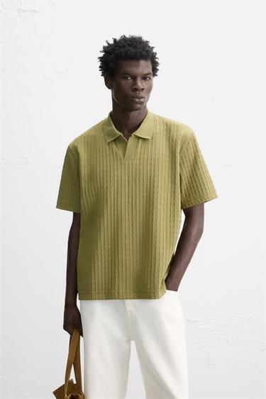 TEXTURED POLO SHIRT - Pistachio by Zara