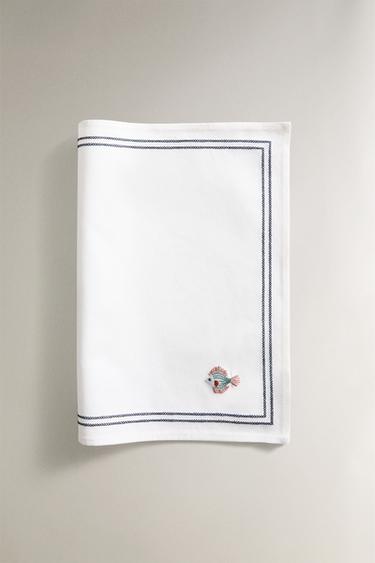 PLACEMAT WITH EMBROIDERED FISH - Blue by Zara - Image 1
