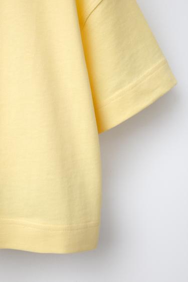 T-SHIRT ÉPAIS UNI - Jaune de Zara - Image 3