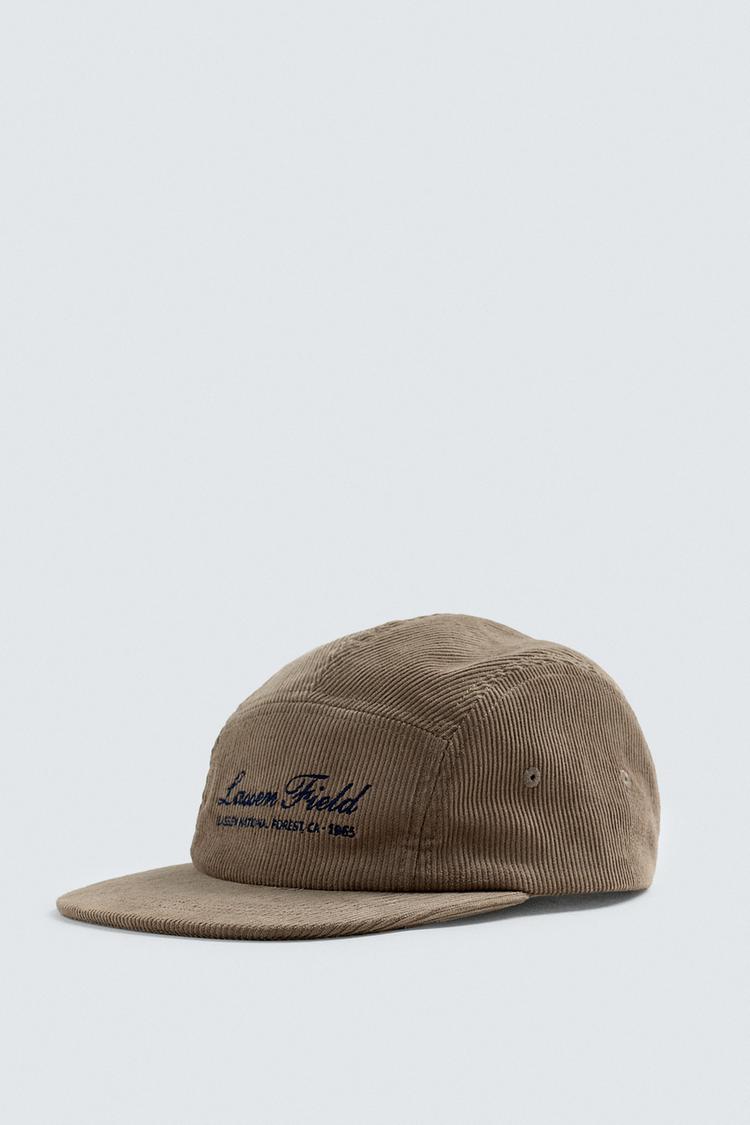 ZARA CORDUROY FLAT PEAK CAP