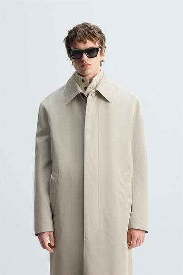 Zara RELAXED FIT MANTECO TRENCH COAT - Beige