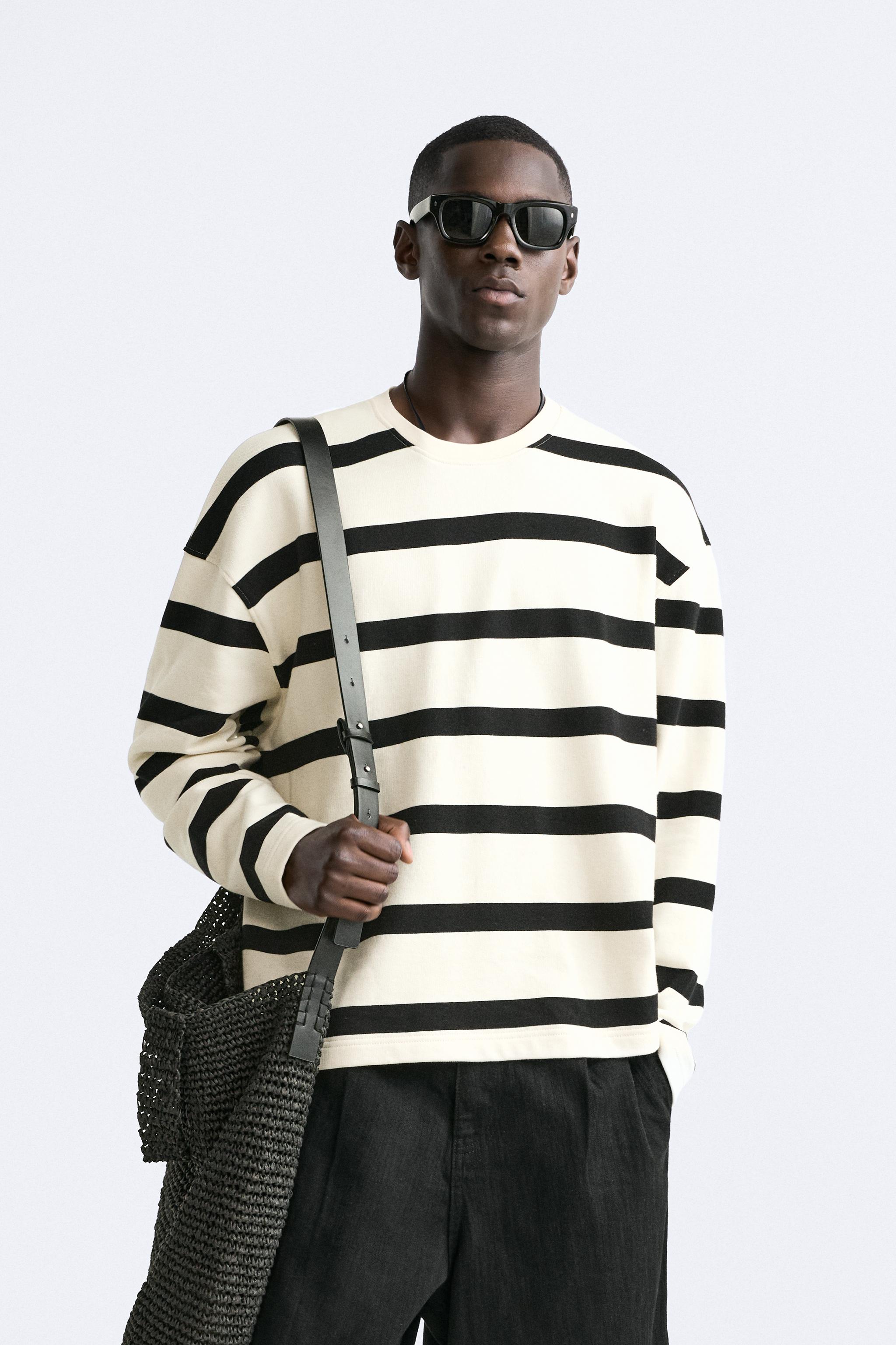 STRIPED SWEATSHIRT Blue White ZARA Canada